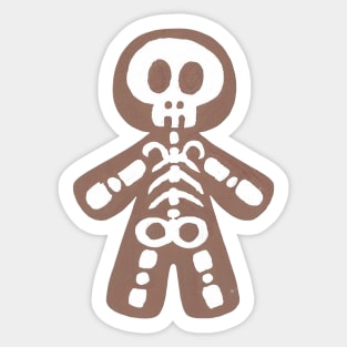 Skeleton Gingerbread Person Sticker